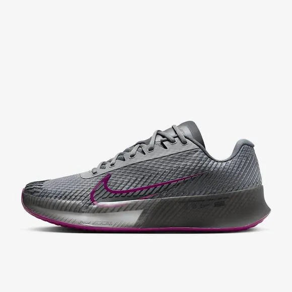 NEW NIKE men's court air zoom vapor 11 shoes in smoke grey/black/sangria