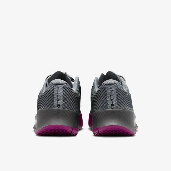 NEW NIKE men's court air zoom vapor 11 shoes in smoke grey/black/sangria