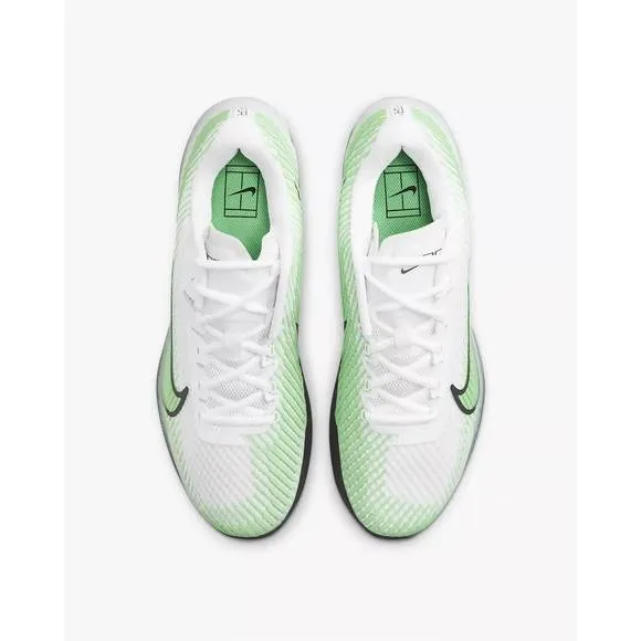 NEW NIKE men's nike vapor 11 hard court tennis shoes in white/ black/ poison gre