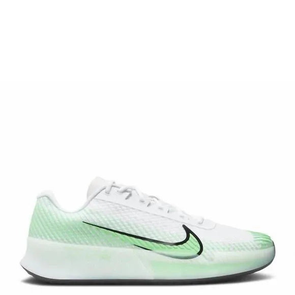 NEW NIKE men's nike vapor 11 hard court tennis shoes in white/ black/ poison gre