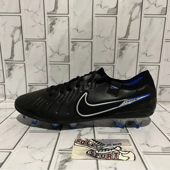 New Nike Tiempo Legend 10 Elite FG Soccer Cleats ACC Black Blue Womens 8 Men 6.5