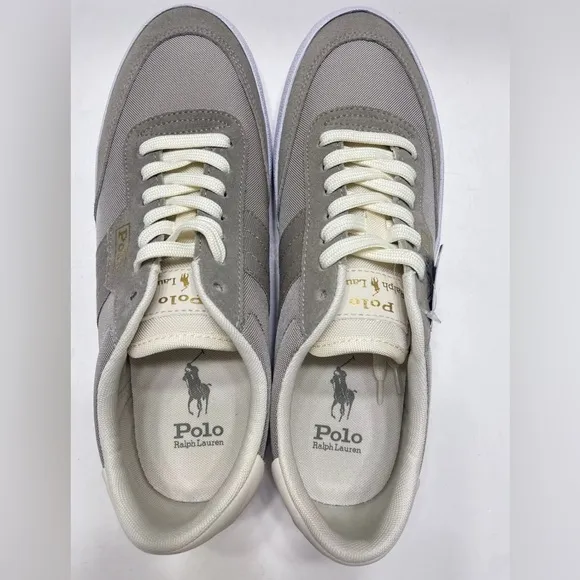 NEW Polo Ralph Lauren Court VLC Men’s Lace Up Sneakers Shoes Gray Size 9, 12