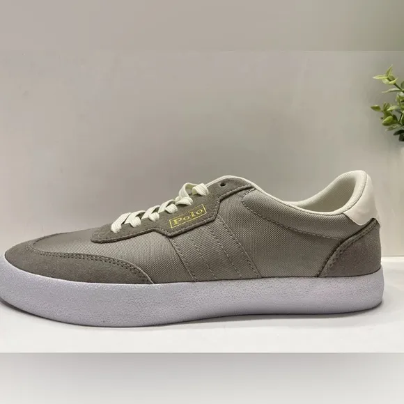 NEW Polo Ralph Lauren Court VLC Men’s Lace Up Sneakers Shoes Gray Size 9, 12