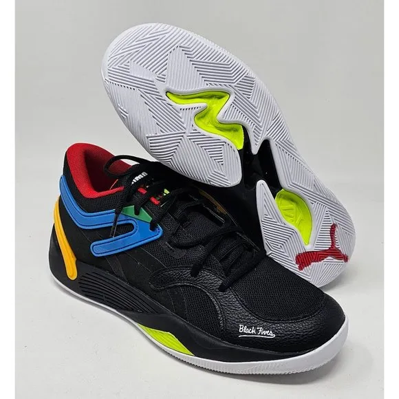 NEW! PUMA Mens TRC Blaze Court Black Fives Athletic Basketball Shoes‎ Size US 11