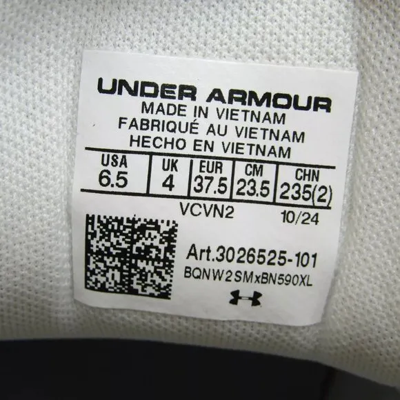 NEW UNDER ARMOUR Womens HOVR Turbulence 2 Sneakers Size 6.5 Running White UA