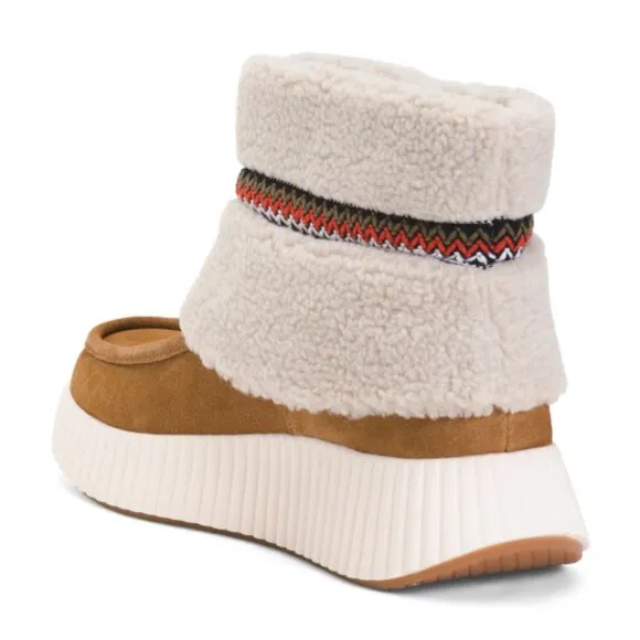 NEW WHITE MOUNTAIN Suede Digital Sherpa Boots Chestnut for women 364mn