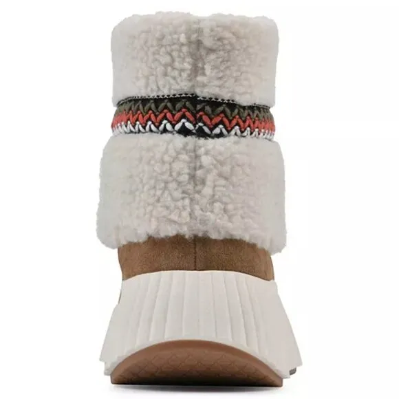 NEW WHITE MOUNTAIN Suede Digital Sherpa Boots Chestnut for women 364mn