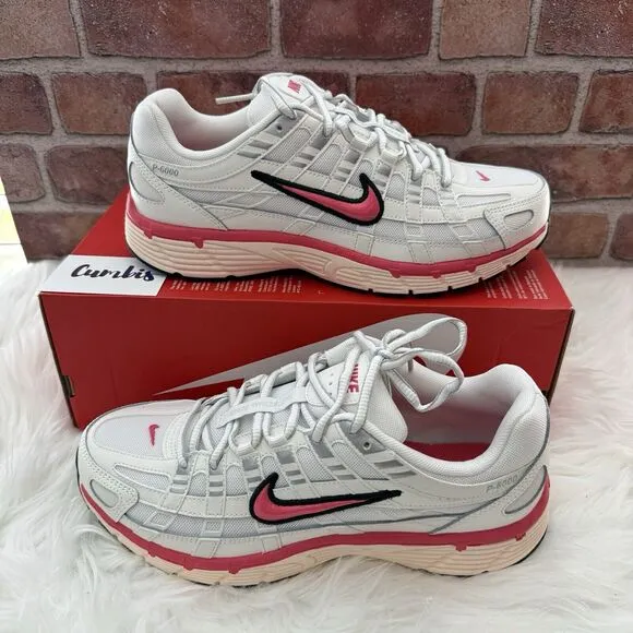 NEW Women's Size 10 Nike P-6000 White Pink Sail Low Running Shoes Gym HJ7361 133