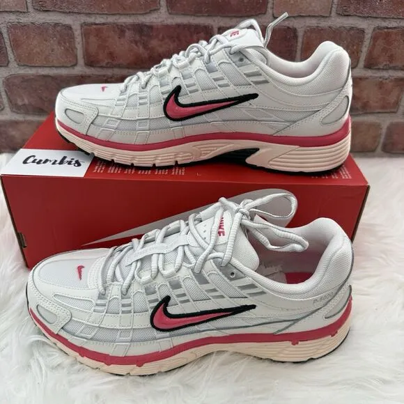 NEW Women's Size 10 Nike P-6000 White Pink Sail Low Running Shoes Gym HJ7361 133