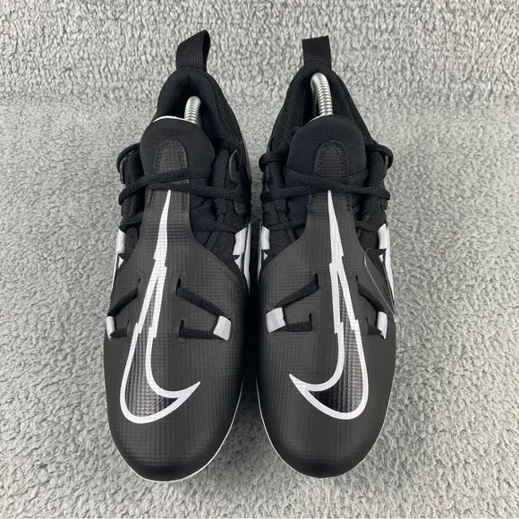 NEW NIKE ALPHA Menace Pro 3 Black White Football Cleats Mens 8.5 Lace‎ Up Shoes