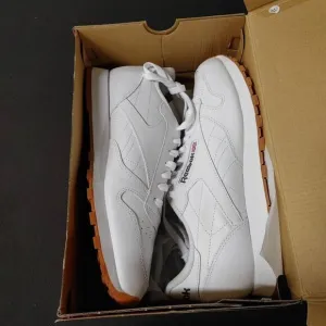 New Reebok CL Leather White Gum Running Court Shoes Sneakers 10.5