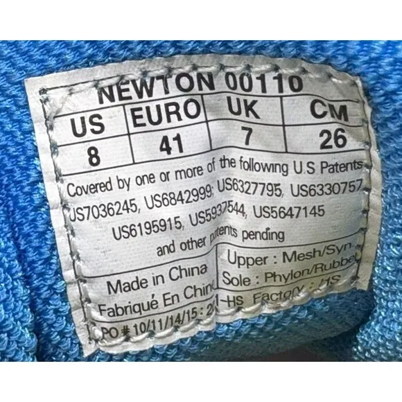 Newton Gravity Marathon Men's Running Shoes Size 8 Blue Gray Red 00110 EUC