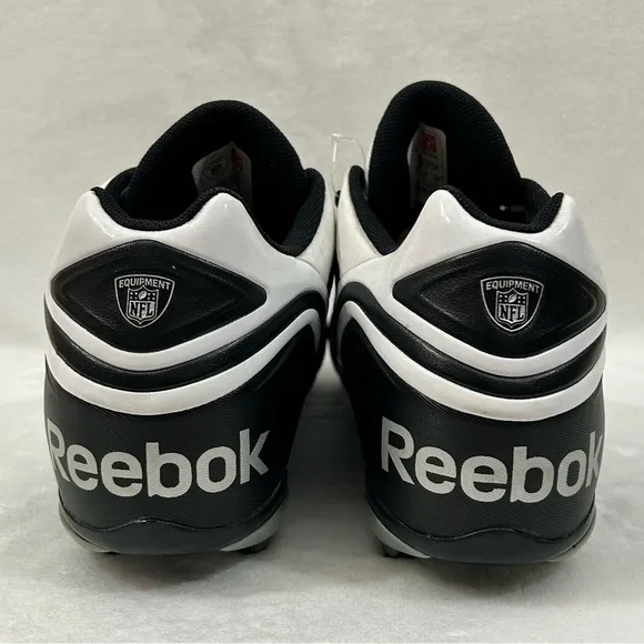 NFL Equipment Reebok PlayDry Hardlink Black &amp; White Football Cleats Shoes Men 14