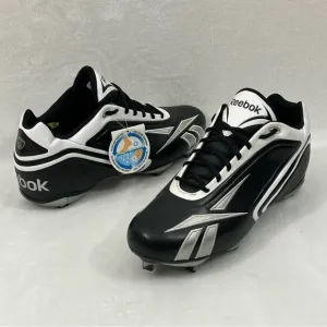 NFL Equipment Reebok PlayDry Hardlink Black &amp; White Football Cleats Shoes Men 14
