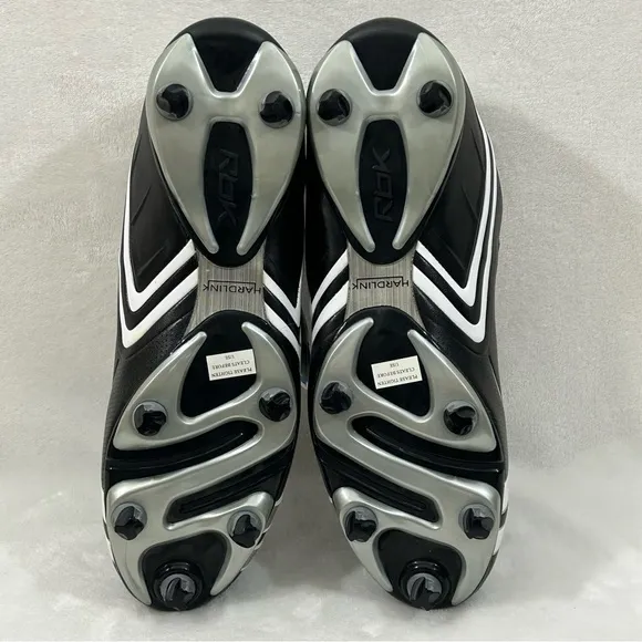 NFL Equipment Reebok PlayDry Hardlink Black &amp; White Football Cleats Shoes Men 14