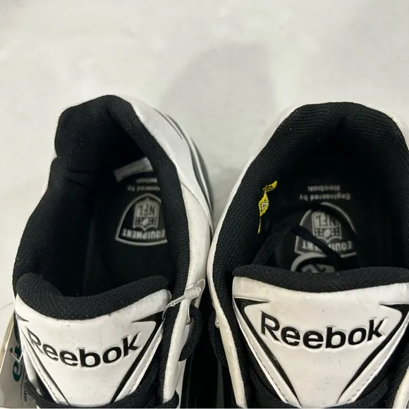 NFL Equipment Reebok PlayDry Hardlink Black &amp; White Football Cleats Shoes Men 14