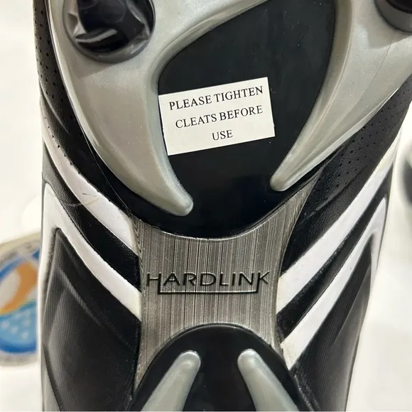 NFL Equipment Reebok PlayDry Hardlink Black &amp; White Football Cleats Shoes Men 14