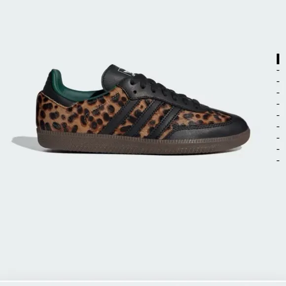 NIB AUTHENTIC Adidas Samba OG Cheetah Print Sneakers Womens 8 Mens 7 Black Green