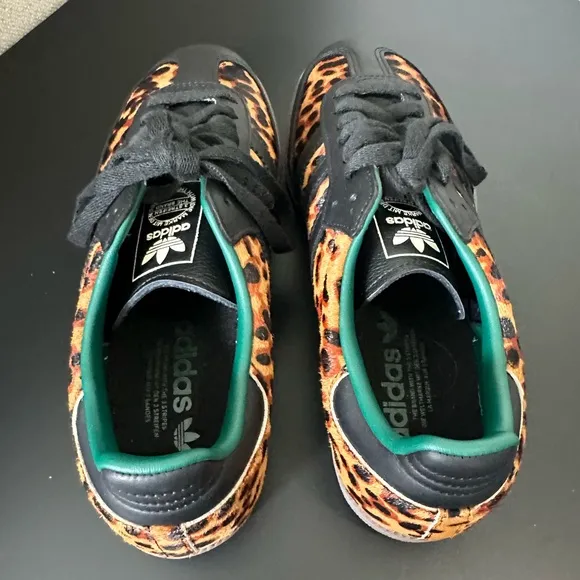 NIB AUTHENTIC Adidas Samba OG Cheetah Print Sneakers Womens 8 Mens 7 Black Green