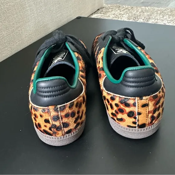 NIB AUTHENTIC Adidas Samba OG Cheetah Print Sneakers Womens 8 Mens 7 Black Green