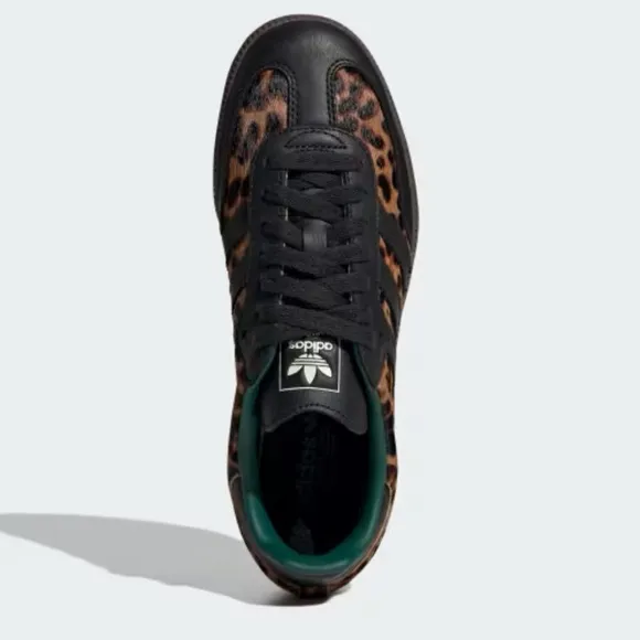 NIB AUTHENTIC Adidas Samba OG Cheetah Print Sneakers Womens 8 Mens 7 Black Green