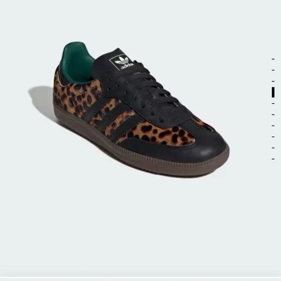 NIB AUTHENTIC Adidas Samba OG Cheetah Print Sneakers Womens 8 Mens 7 Black Green