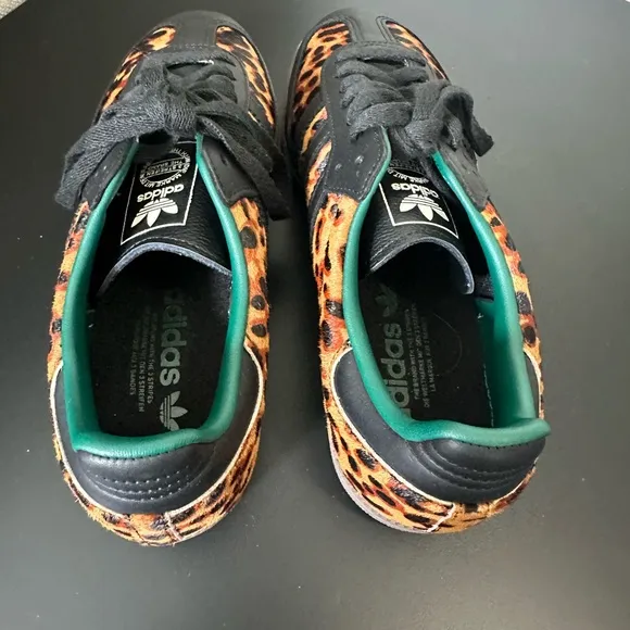 NIB AUTHENTIC Adidas Samba OG Cheetah Print Sneakers Womens 8 Mens 7 Black Green
