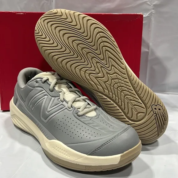 NIB - New Balance Men's 696v5 Tennis Shoes, Grey/ White - Size 11.5
