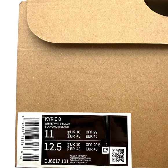 NIB New Nike Men's Kyrie 8 Basketball Shoes Size 11 White Black DJ6017 101 Court