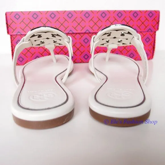 NIB Tory Burch Crystal Miller Leather Sandal BLEACH US 6 6.5 9.5 10 11 AUTHENTIC