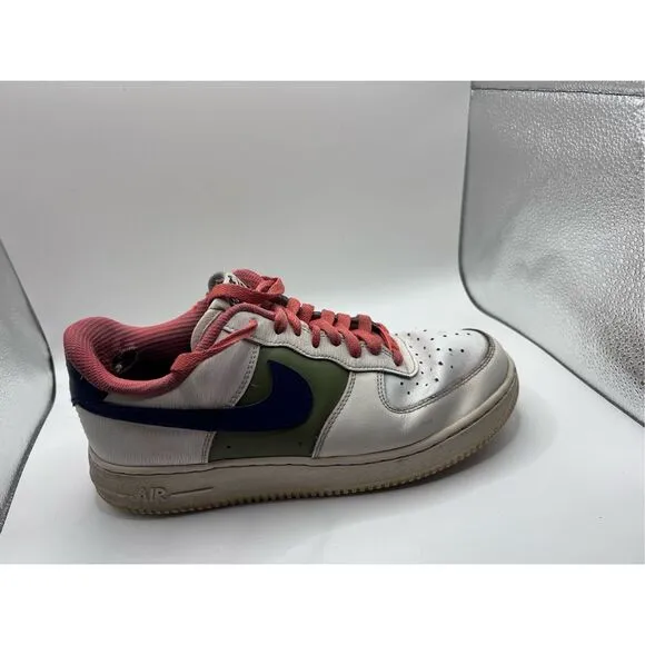 Nike 13 Air Force 1 Low ID By You Blue Green Salmon Gym Shoes Sneakers size 9