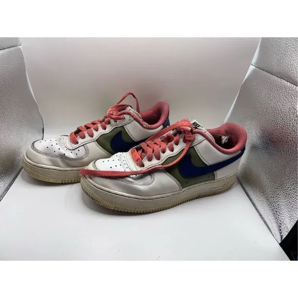Nike 13 Air Force 1 Low ID By You Blue Green Salmon Gym Shoes Sneakers size 9
