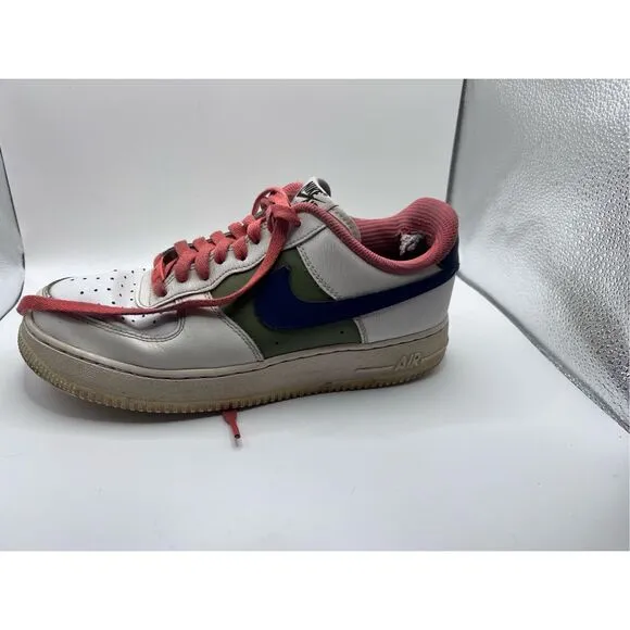 Nike 13 Air Force 1 Low ID By You Blue Green Salmon Gym Shoes Sneakers size 9