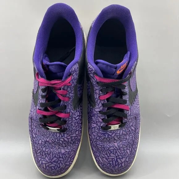 Nike Air Force 1 Crackled Court Sneakers Men's Size 15 Purple Godzilla Low Shoes