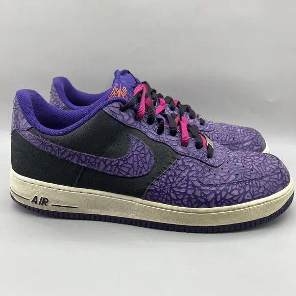 Nike Air Force 1 Crackled Court Sneakers Men's Size 15 Purple Godzilla Low Shoes