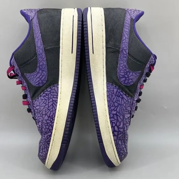 Nike Air Force 1 Crackled Court Sneakers Men's Size 15 Purple Godzilla Low Shoes