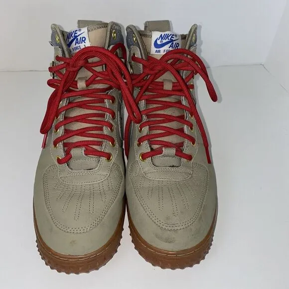 Nike Air Force 1 Duckboot Bamboo RARE Size 8 Red Laces