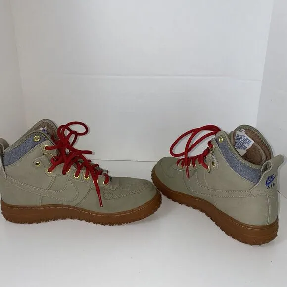 Nike Air Force 1 Duckboot Bamboo RARE Size 8 Red Laces
