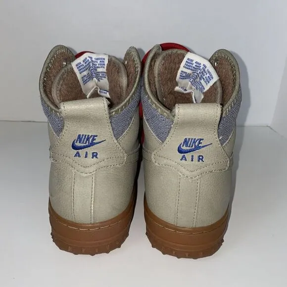 Nike Air Force 1 Duckboot Bamboo RARE Size 8 Red Laces