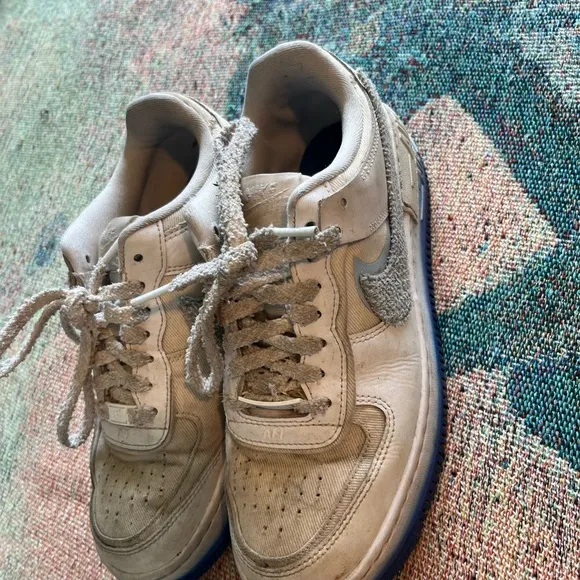 Nike Air Force 1 Low Shadow Royal Tint Chenille Swoosh Women’s 7.5 In Box