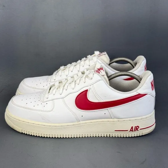 Nike Air Force 1 Low White Gym Red sneaker shoes men’s size 10