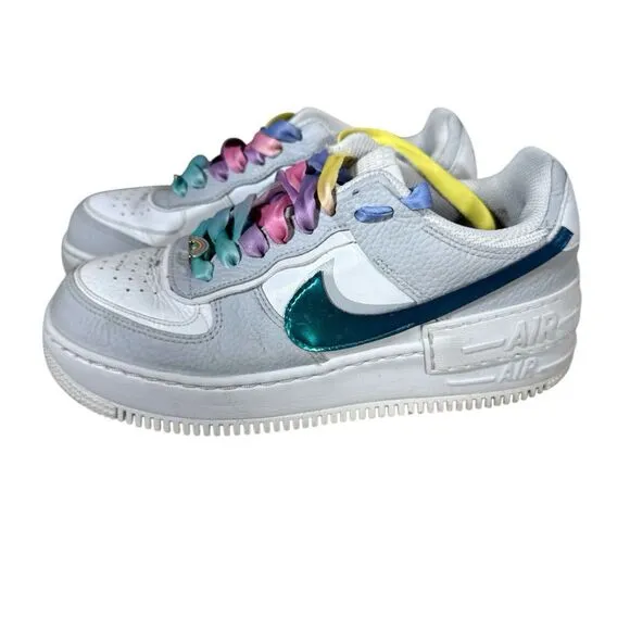 Nike Air Force 1 Size 7 Shoes Shadow Bright Spruce Gray Fog DR7856-100