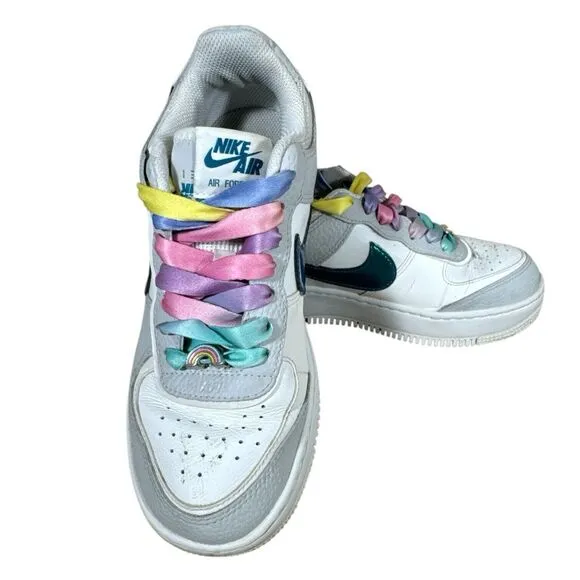 Nike Air Force 1 Size 7 Shoes Shadow Bright Spruce Gray Fog DR7856-100