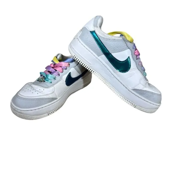 Nike Air Force 1 Size 7 Shoes Shadow Bright Spruce Gray Fog DR7856-100
