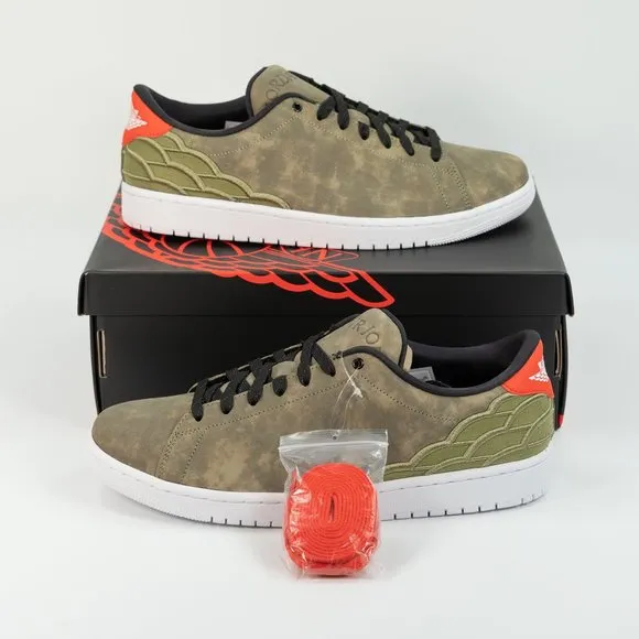 Nike Air Jordan 1 Centre Court 'Oil Green' DJ2756-300 Leather Sneakers