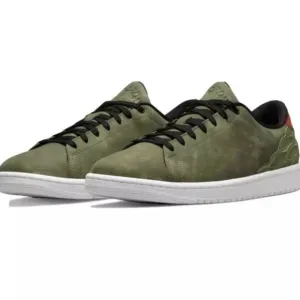 Nike Air Jordan 1 Centre Court 'Oil Green' DJ2756-300 Leather Sneakers
