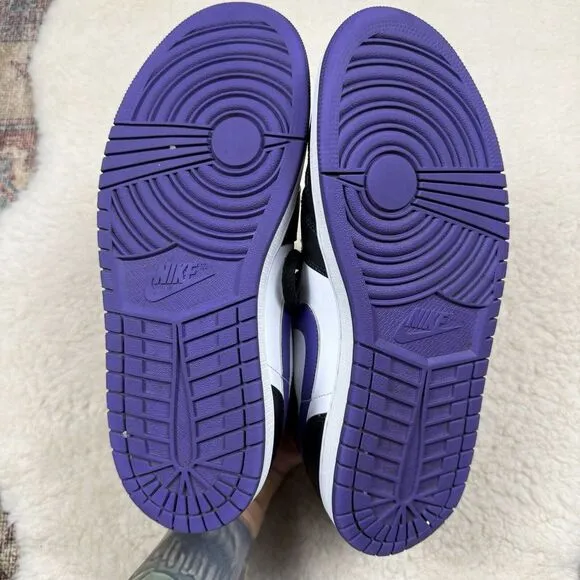 Nike Air Jordan 1 MID Black Dark Iris Court Purple Men's Size 10‎ Streetwear