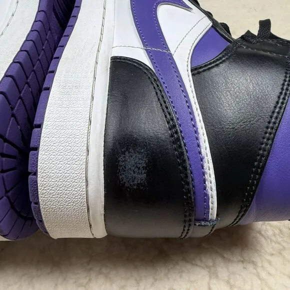 Nike Air Jordan 1 MID Black Dark Iris Court Purple Men's Size 10‎ Streetwear