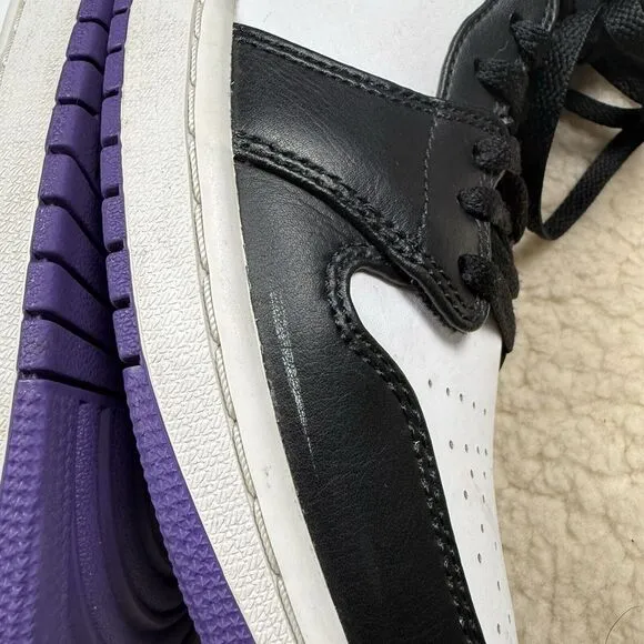 Nike Air Jordan 1 MID Black Dark Iris Court Purple Men's Size 10‎ Streetwear