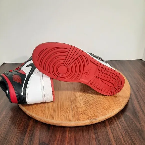 Nike Air Jordan 1 Mid Kids Size 3.5Y Shoes Gym Red Black Basketball Sneakers